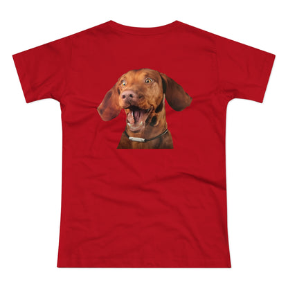 Happy Vizsla – Lustiges Hunde T-Shirt mit Vizsla-Motiv | Geschenk für Hundefans & Tierfreunde