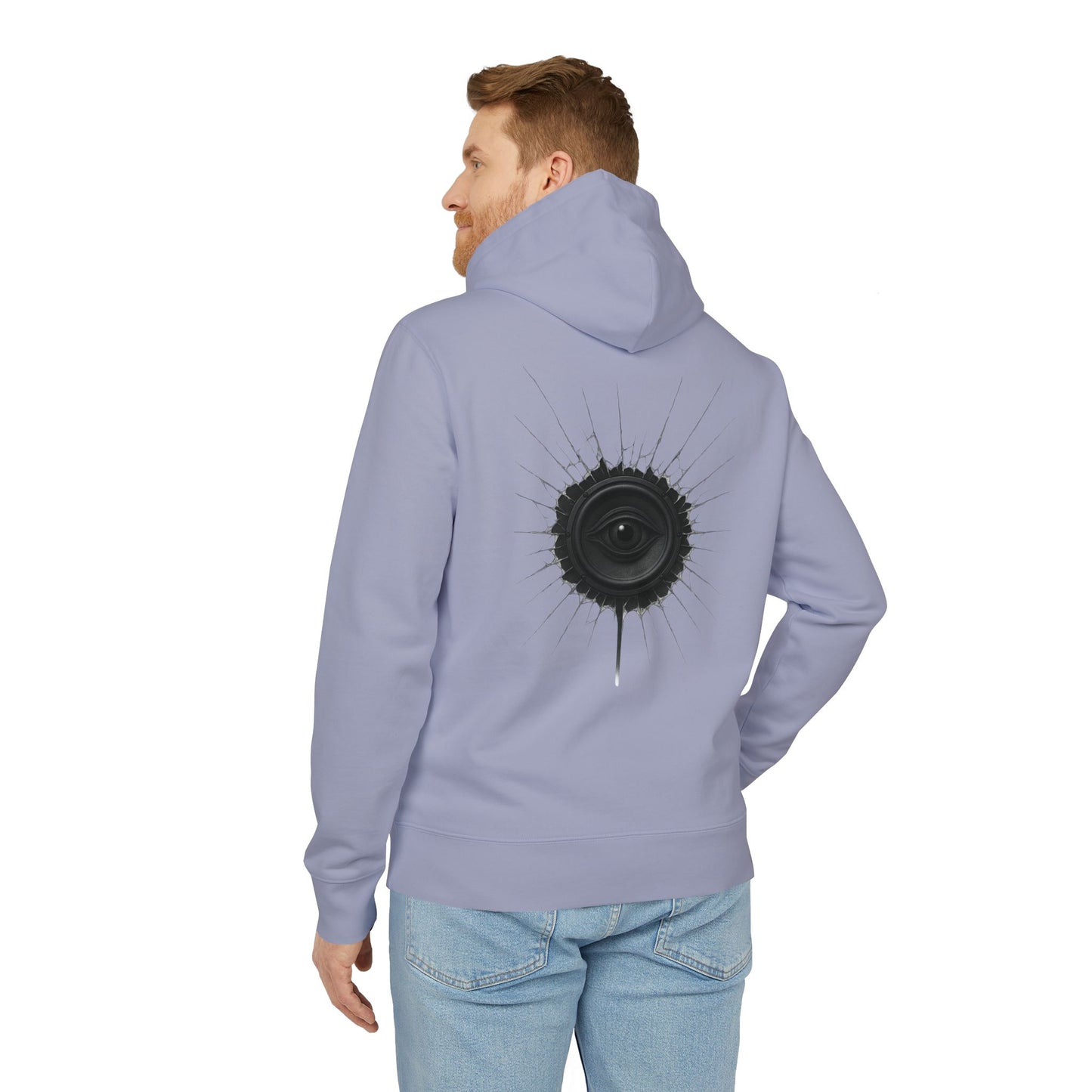 Surreal Sound Hoodie – Unisex Kapuzenpullover mit Lautsprecher-Auge Motiv im Black & White Kunststil