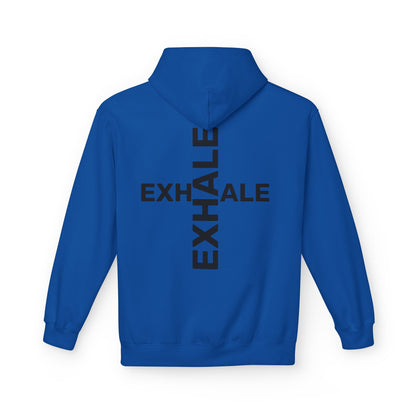 EXHALE Hoodie – Unisex Fleece Kapuzenpullover | Nachhaltige Streetwear mit Achtsamkeits-Statement