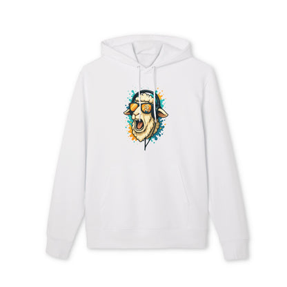 Lustiger Schaf Hoodie (Brustprint) – Unisex Kapuzenpullover mit Kopfhörer & Sonnenbrille – Musik Cartoon Streetwear für Tierfreunde