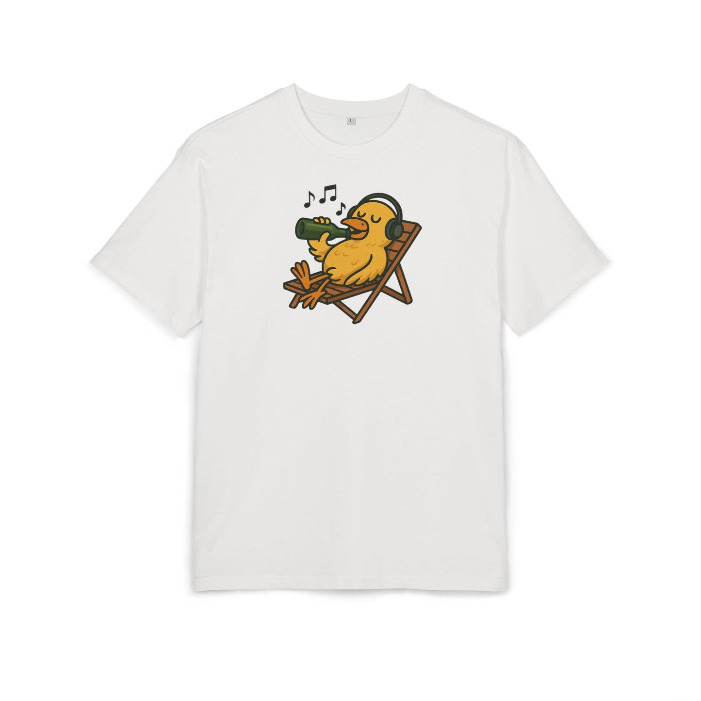 Chillente T-Shirt (Brustprint) – Lustiges Bier & Musik Motiv im Sommer-Look | Unisex Funshirt für Festival, Strand & Feierlaune