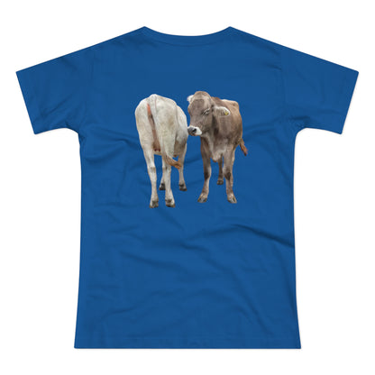 Zwei Kühe - Ein Blick zurück | Lustiges T-Shirt für Tierfreunde & Landeier mit Stil