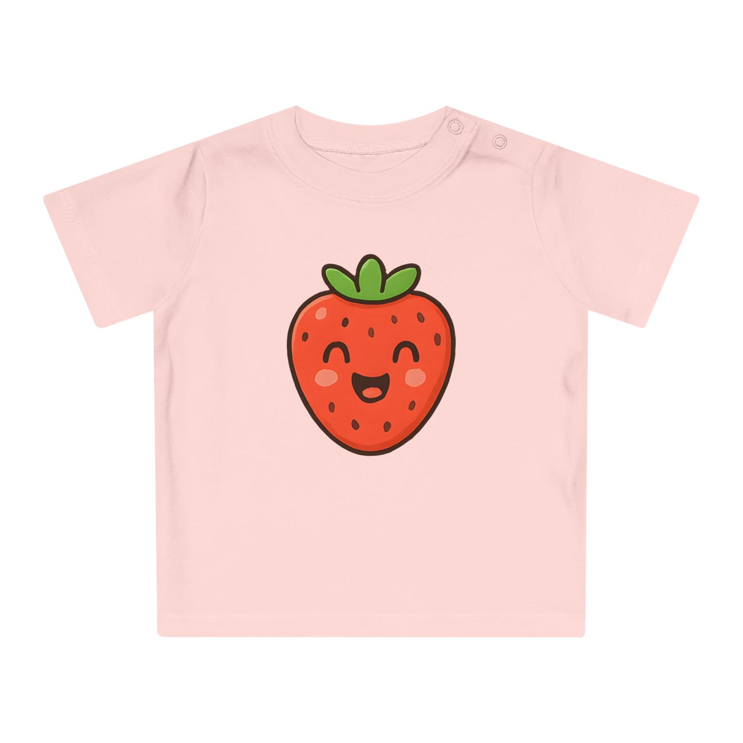 Baby T-Shirt „Sweet Strawberry“ – Süßes Erdbeer-Motiv, Bio-Baumwolle, nachhaltige Babybekleidung für kleine Fruchtliebhaber