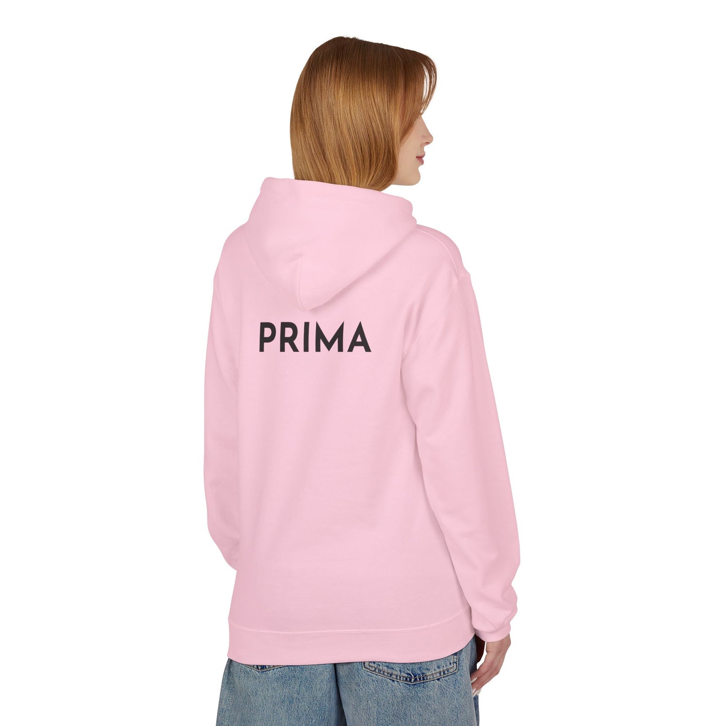PRIMA Hoodie (Rückenprint) – Unisex Midweight Fleece | Nachhaltige Streetwear mit Komfort & Stil