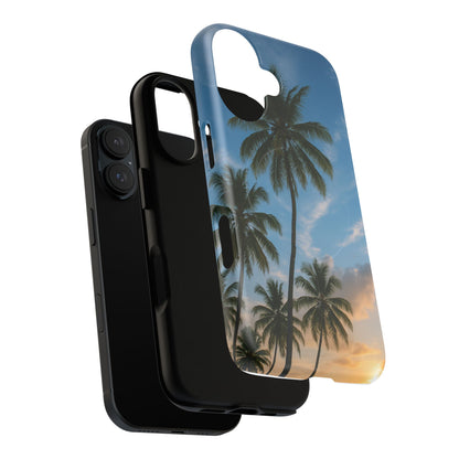 Tropische Sonnenuntergang Handyhülle mit Palmen – Sommer Vibes Case für iPhone & Android | Tropisches Strandmotiv