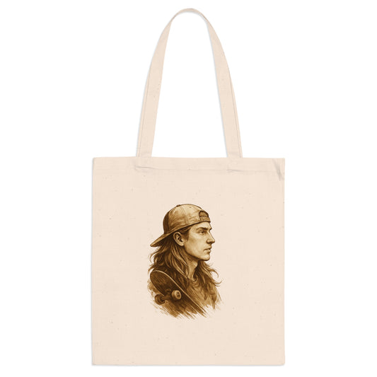 Skater Jutebeutel – Nachhaltige Stofftasche mit Retro Skateboard Motiv – Unisex Streetwear Accessoire