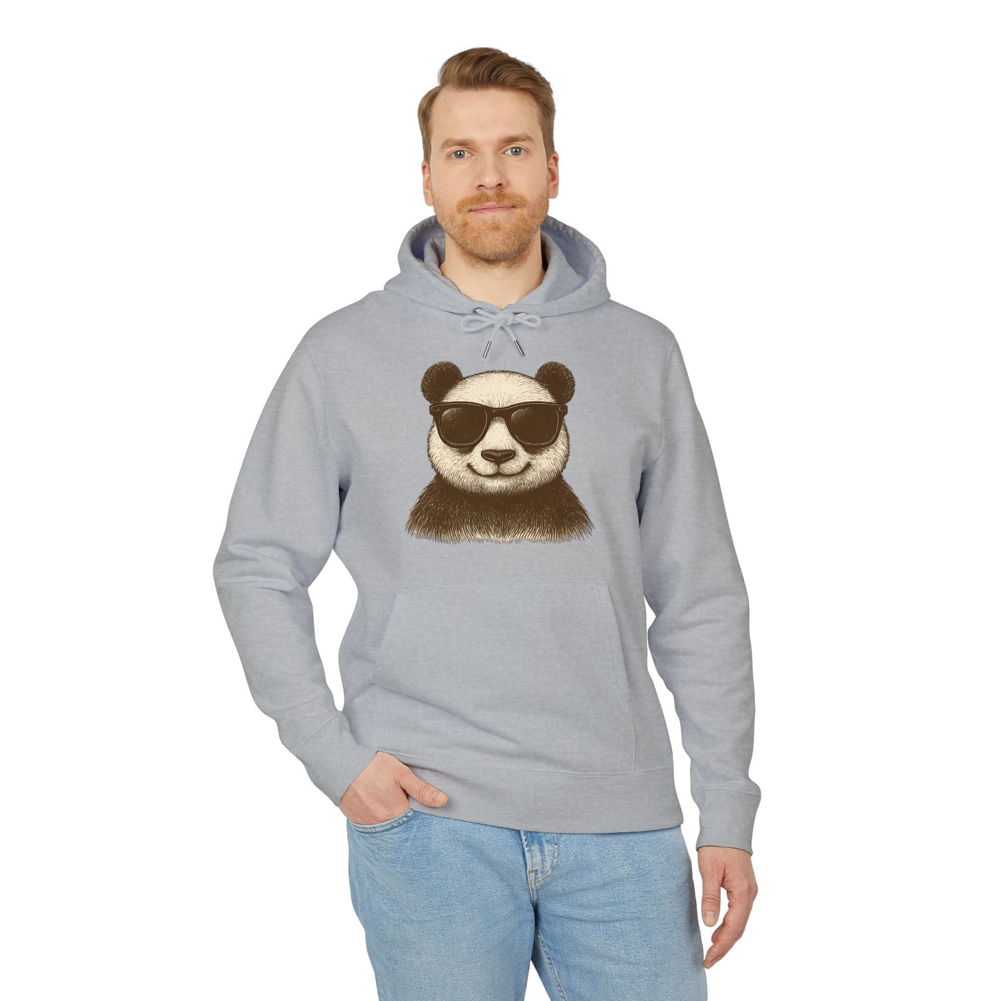 Panda Hoodie mit Sonnenbrille (Brustprint) – Cooler Unisex Kapuzenpullover im Oversize Streetwear Look