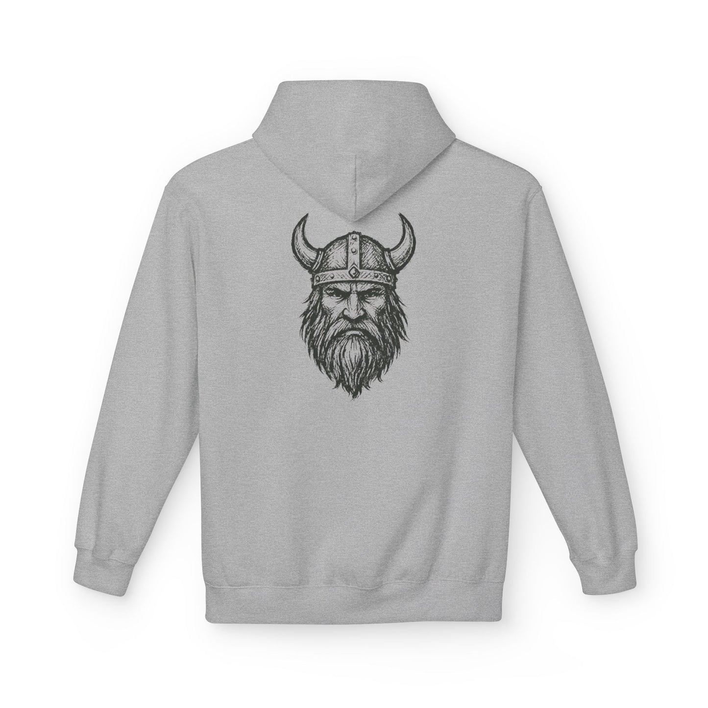 Wikinger Hoodie Unisex – Nordic Warrior Kapuzenpullover mit Bart & Helm Design | Viking Streetwear