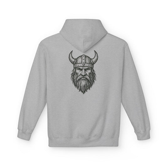 Wikinger Hoodie Unisex – Nordic Warrior Kapuzenpullover mit Bart & Helm Design | Viking Streetwear