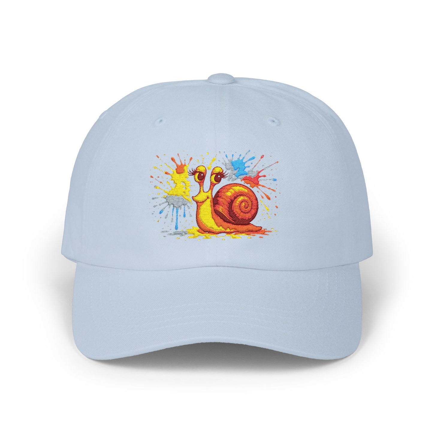 Schnecken Cap – Lustige Unisex Kappe mit buntem Farbklecks-Motiv für Alltag, Festivals & Streetwear
