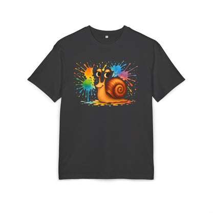 Bunte Schnecke T-Shirt (Brustprint) – Lustiges Unisex Shirt mit Farbklecks-Design für Tierfreunde & Kreative