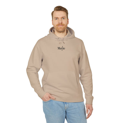 Surreal Sound Hoodie – Unisex Kapuzenpullover mit Lautsprecher-Auge Motiv im Black & White Kunststil