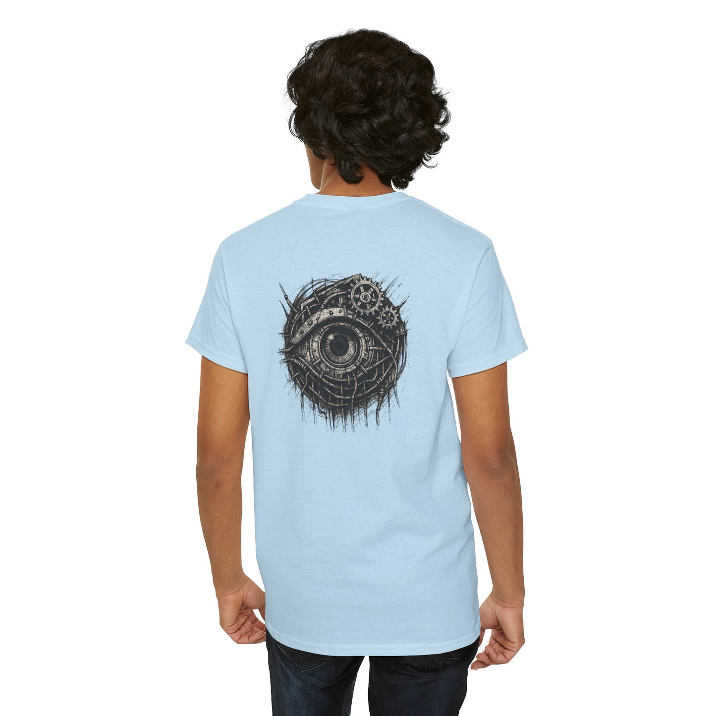 Biomechanisches Auge T-Shirt Unisex – Cyberpunk Zahnräder & Drähte Design | Futuristisches Cyborg Shirt für Sci-Fi & Gothic Fans
