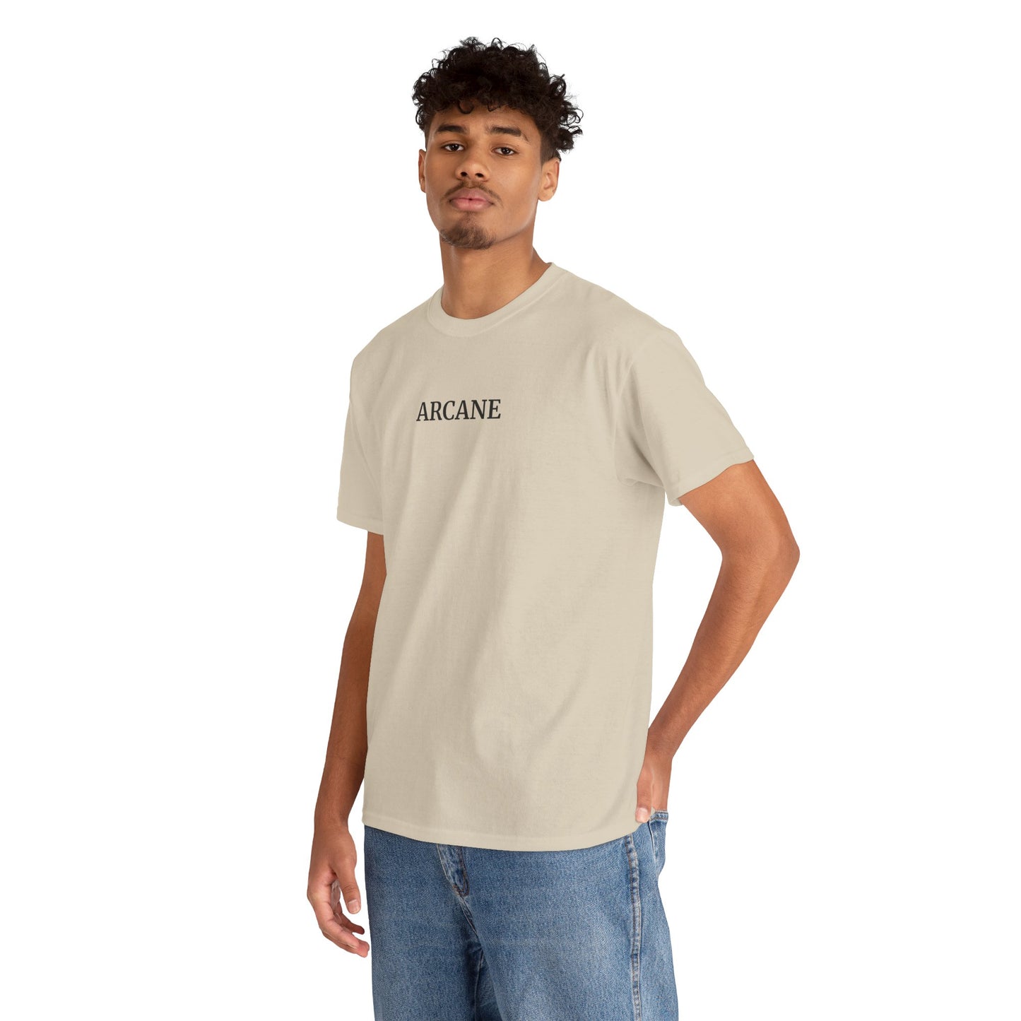 ARCANE T-Shirt (Brustprint) – Unisex Heavy Cotton Tee | Nachhaltige Streetwear aus 100% Baumwolle