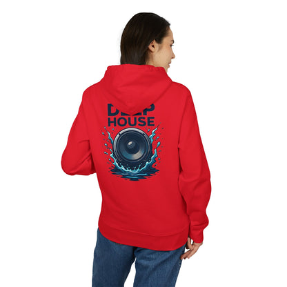 Deep House Hoodie (Rückenprint) – Stylischer Musik Hoodie mit Lautsprecher & Wasser Splash Design – Unisex EDM & Festival Streetwear