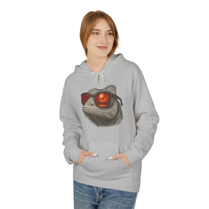 Chamäleon Hoodie Unisex (Brustprint) – Retro Tiermotiv mit Sonnenbrille & Disco-Design – Lustiger Kapuzenpullover für Festival, Streetwear & Geschenkideen