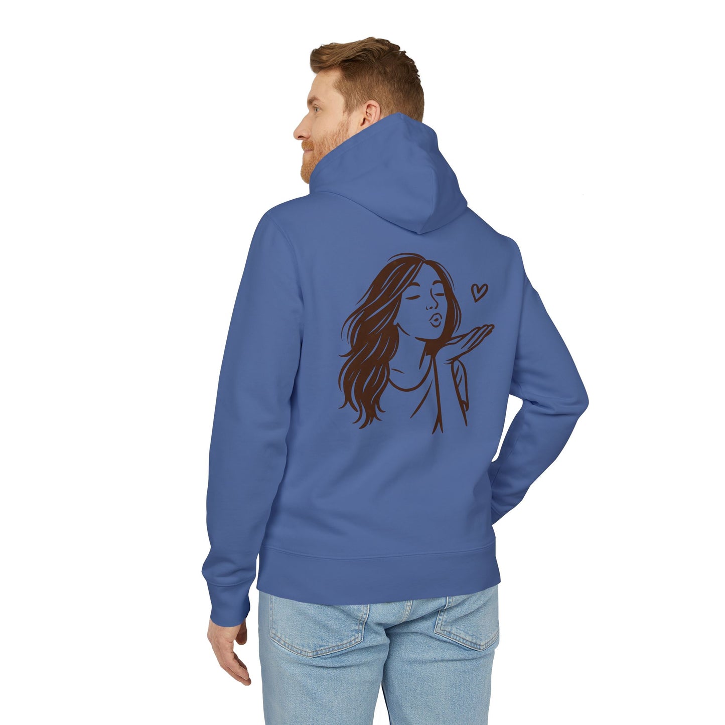 Kusshand Hoodie Unisex (Rückenprint) – Romantischer Love Hoodie mit Herz Motiv, Stylisches Geschenk für Valentinstag & Paare