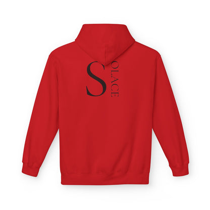 SOLACE Hoodie Unisex (Brustprint) – Nachhaltiger Midweight Fleece Kapuzenpullover mit Kängurutasche, Fair & OEKO-TEX zertifiziert