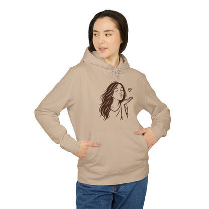 Kusshand Hoodie Unisex (Brustprint) – Romantischer Love Hoodie mit Herz Motiv, Stylisches Geschenk für Valentinstag & Paare