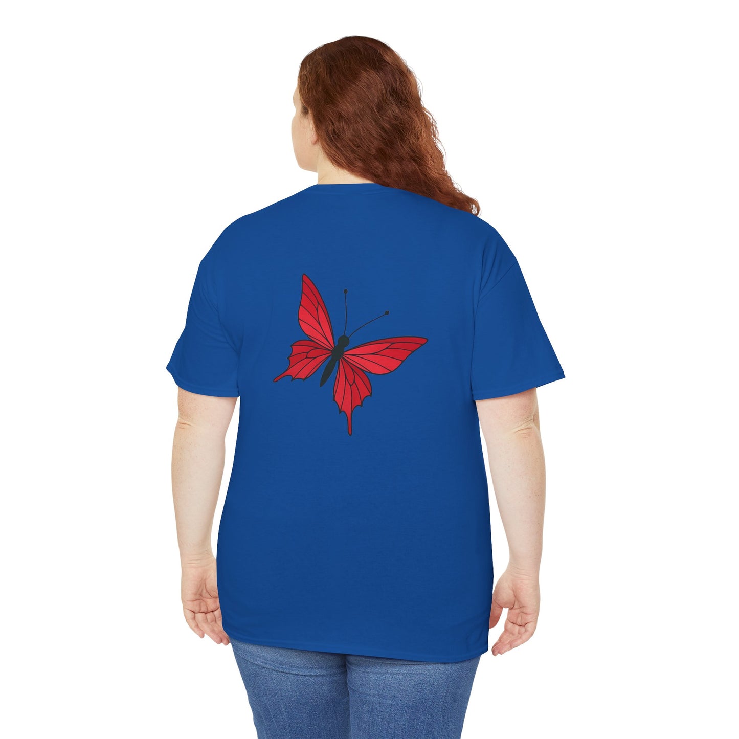Roter Schmetterling T-Shirt Unisex – Ausdrucksstarkes Butterfly Design | Natur-inspiriertes Baumwollshirt für Damen & Herren
