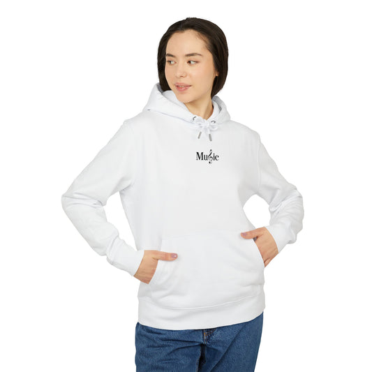 Surreal Sound Hoodie – Unisex Kapuzenpullover mit Lautsprecher-Auge Motiv im Black & White Kunststil