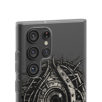 Biomechanisches Auge Handyhülle – Futuristisches Cyberpunk Design mit Zahnrädern & Kabeln | Schutzhülle für iPhone & Android