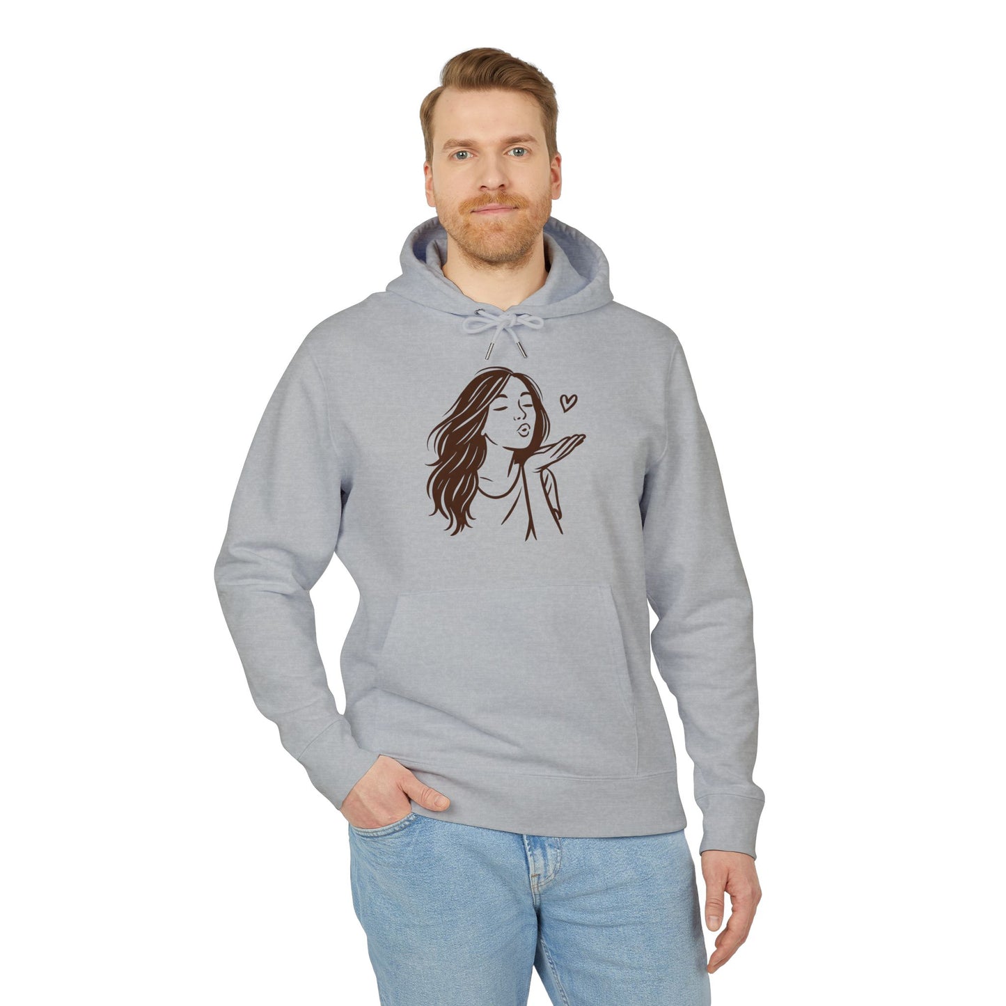 Kusshand Hoodie Unisex (Brustprint) – Romantischer Love Hoodie mit Herz Motiv, Stylisches Geschenk für Valentinstag & Paare