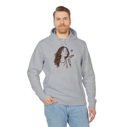 Kusshand Hoodie Unisex (Brustprint) – Romantischer Love Hoodie mit Herz Motiv, Stylisches Geschenk für Valentinstag & Paare