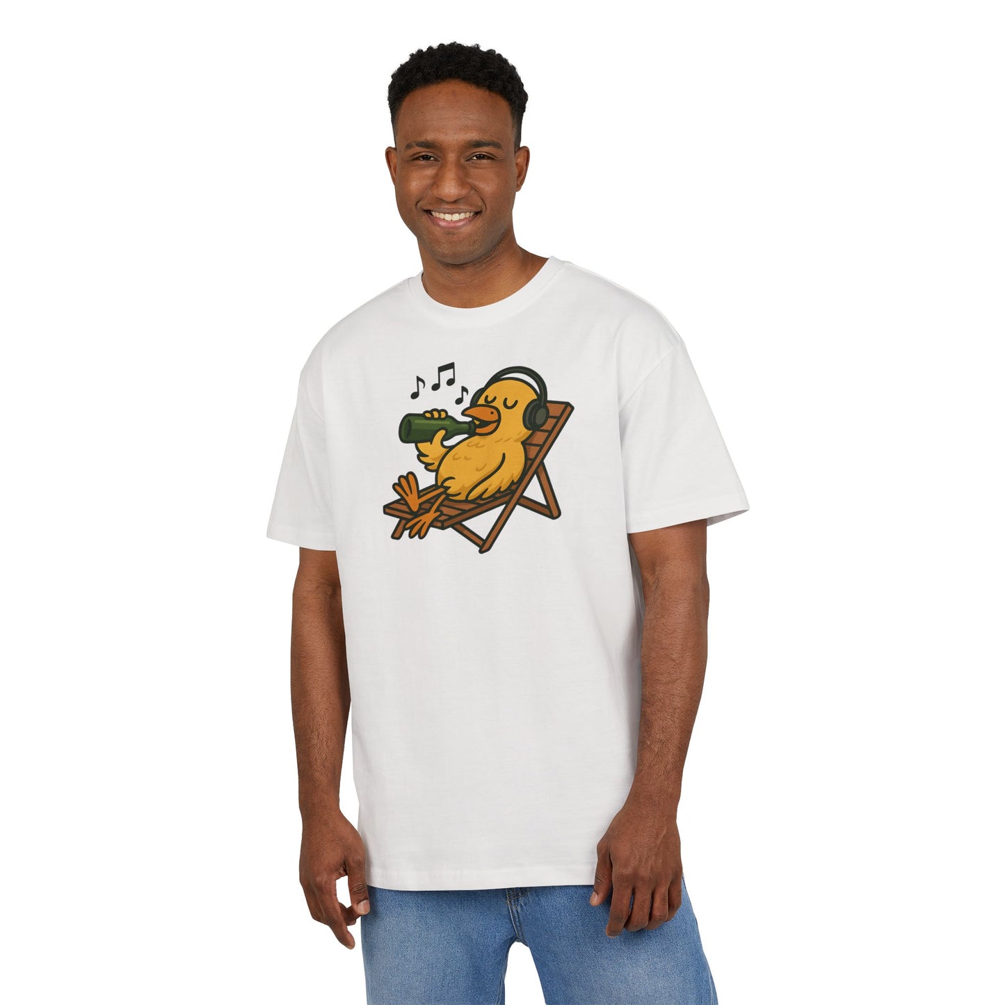 Chillente T-Shirt (Brustprint) – Lustiges Bier & Musik Motiv im Sommer-Look | Unisex Funshirt für Festival, Strand & Feierlaune