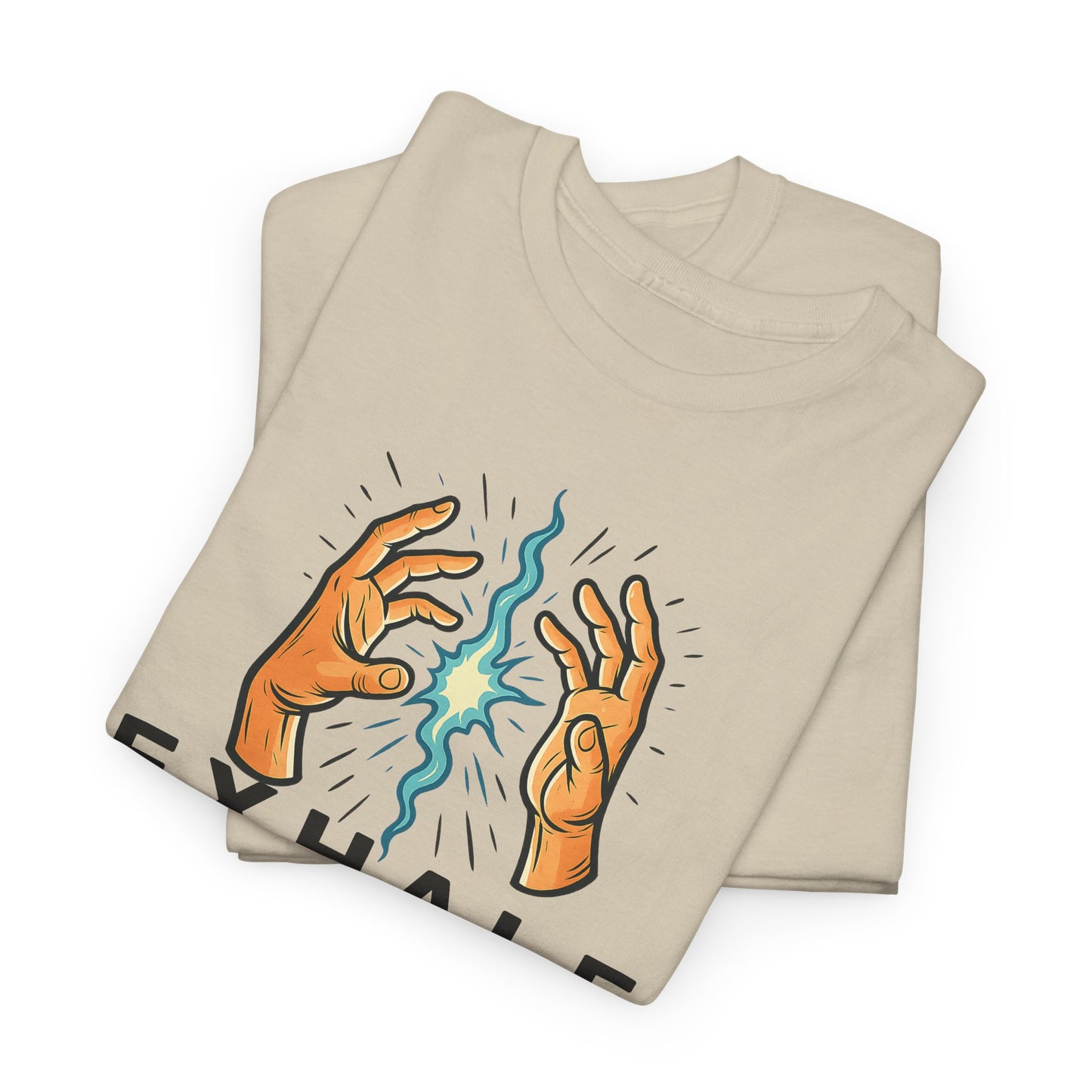 EXHALE T-Shirt (Brustprint) – Unisex Heavy Cotton Tee | Nachhaltige Streetwear mit Statement-Design