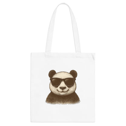 Panda Jutebeutel mit Sonnenbrille – Lustige Unisex Baumwolltasche für Alltag, Shopping & Pride