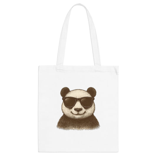 Panda Jutebeutel mit Sonnenbrille – Lustige Unisex Baumwolltasche für Alltag, Shopping & Pride