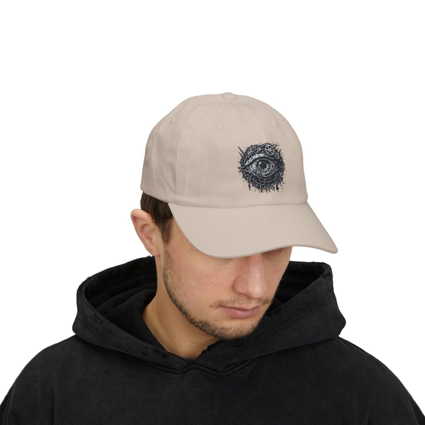 Biomechanisches Auge Cap – Cyberpunk Kappe mit Zahnrädern & Kabeln | Verstellbare Unisex Techwear Basecap
