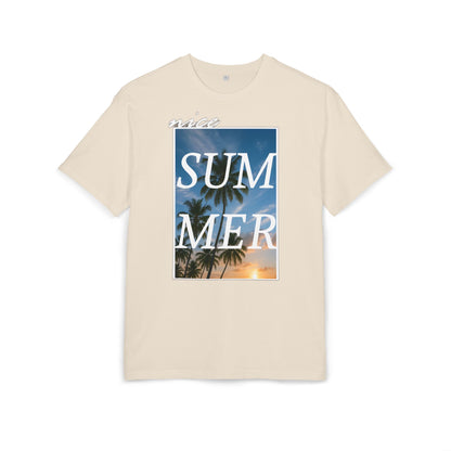 Nice Summer T-Shirt (Brustprint)– Palmendesign, Sonnenuntergang & Urlaubs-Vibes | Unisex Oversize Shirt für den Sommerlook