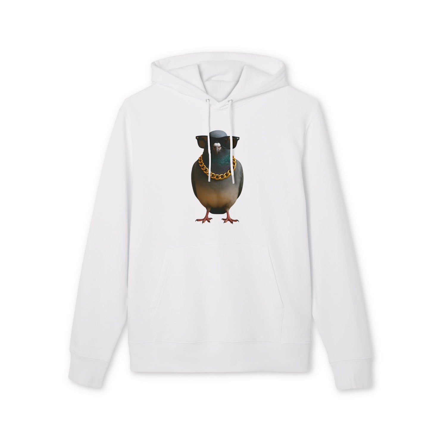 Gangster Taube Hoodie (Brustprint) – Lustiger Streetstyle Kapuzenpullover mit Vogel Motiv – Oversize Unisex Hoodie für Herren & Damen