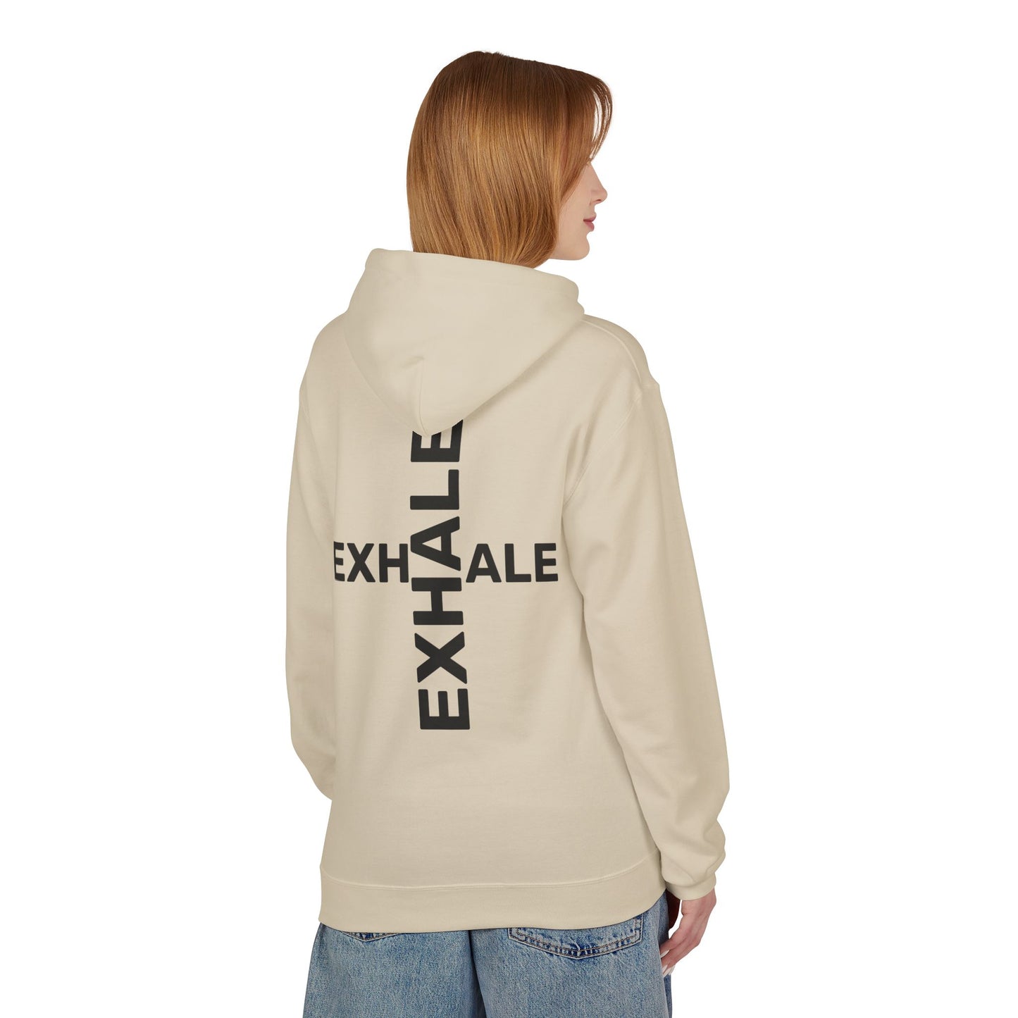 EXHALE Hoodie – Unisex Fleece Kapuzenpullover | Nachhaltige Streetwear mit Achtsamkeits-Statement