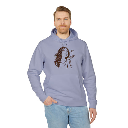 Kusshand Hoodie Unisex (Brustprint) – Romantischer Love Hoodie mit Herz Motiv, Stylisches Geschenk für Valentinstag & Paare
