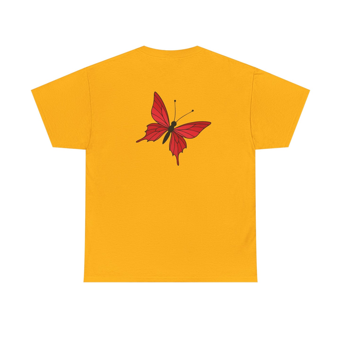 Roter Schmetterling T-Shirt Unisex – Ausdrucksstarkes Butterfly Design | Natur-inspiriertes Baumwollshirt für Damen & Herren
