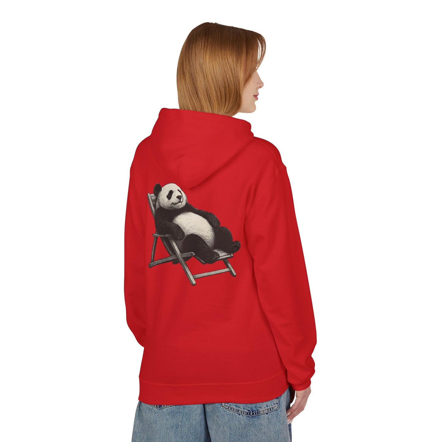 Chillender Panda (Rückenprint) - Unisex Midweight Fleece | Nachhaltige Streetwear mit Komfort & Stil