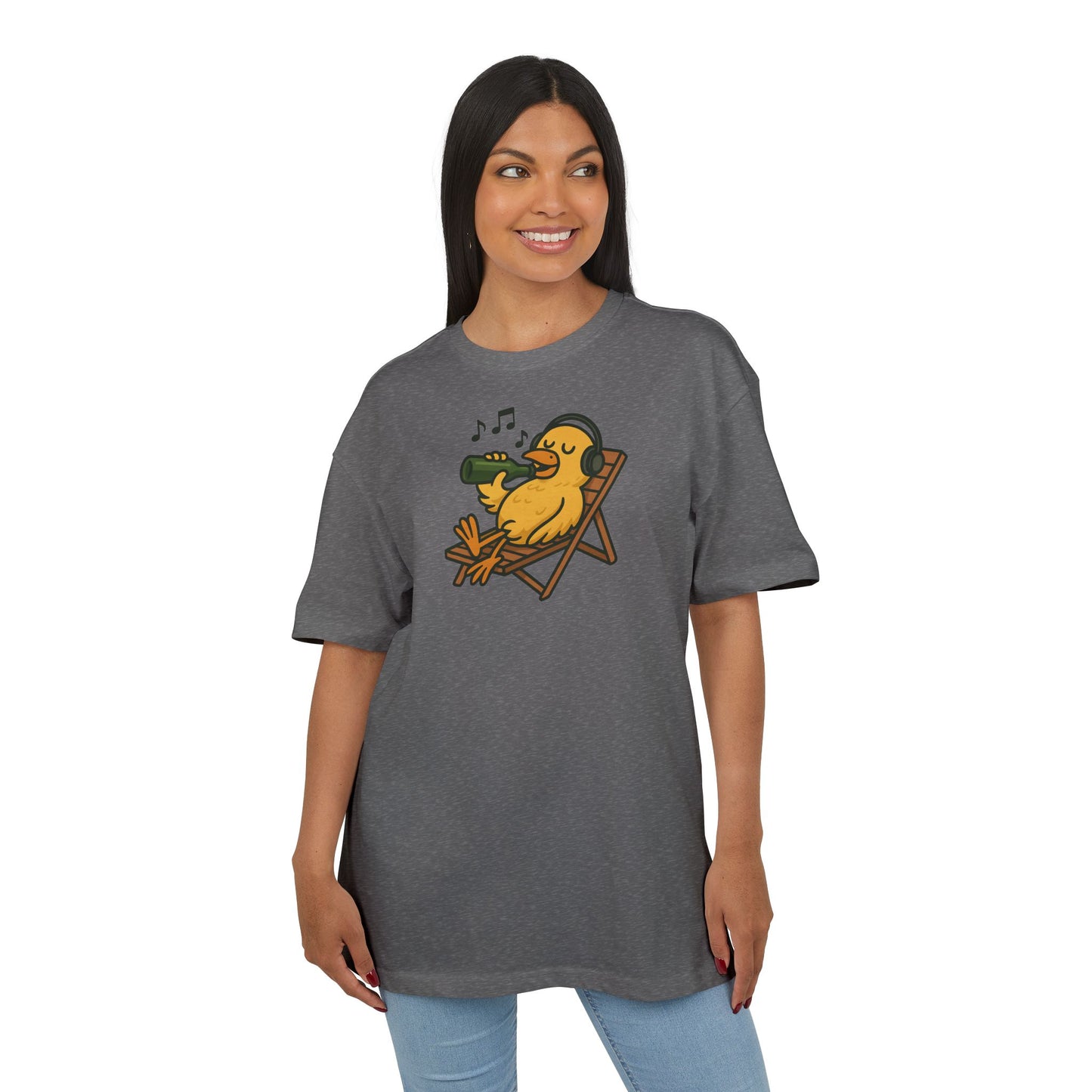Chillente T-Shirt (Brustprint) – Lustiges Bier & Musik Motiv im Sommer-Look | Unisex Funshirt für Festival, Strand & Feierlaune