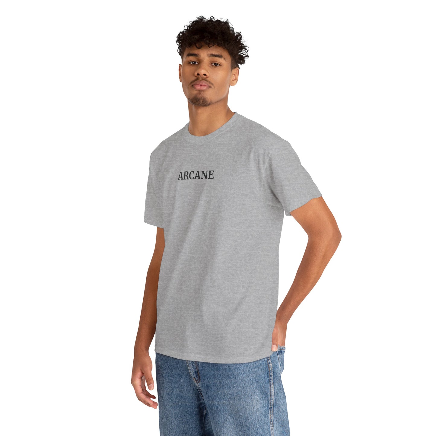 ARCANE T-Shirt (Brustprint) – Unisex Heavy Cotton Tee | Nachhaltige Streetwear aus 100% Baumwolle