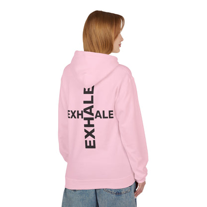 EXHALE Hoodie – Unisex Fleece Kapuzenpullover | Nachhaltige Streetwear mit Achtsamkeits-Statement