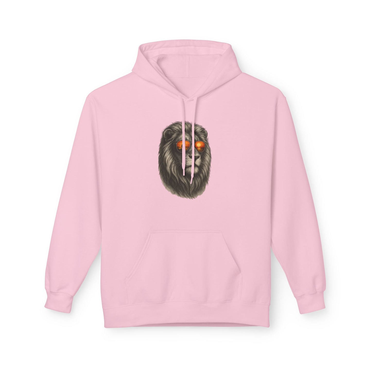 Löwen Hoodie Unisex (Brustprint) – Stylischer Kapuzenpullover mit Sonnenbrillen-Löwe | Tiermotiv Streetwear für Damen & Herren