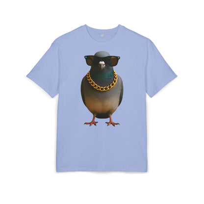 Streetstyle Taube T-Shirt (Brustprint) – Cooles Pigeon Design mit Sonnenbrille & Goldkette für Urban Vibes