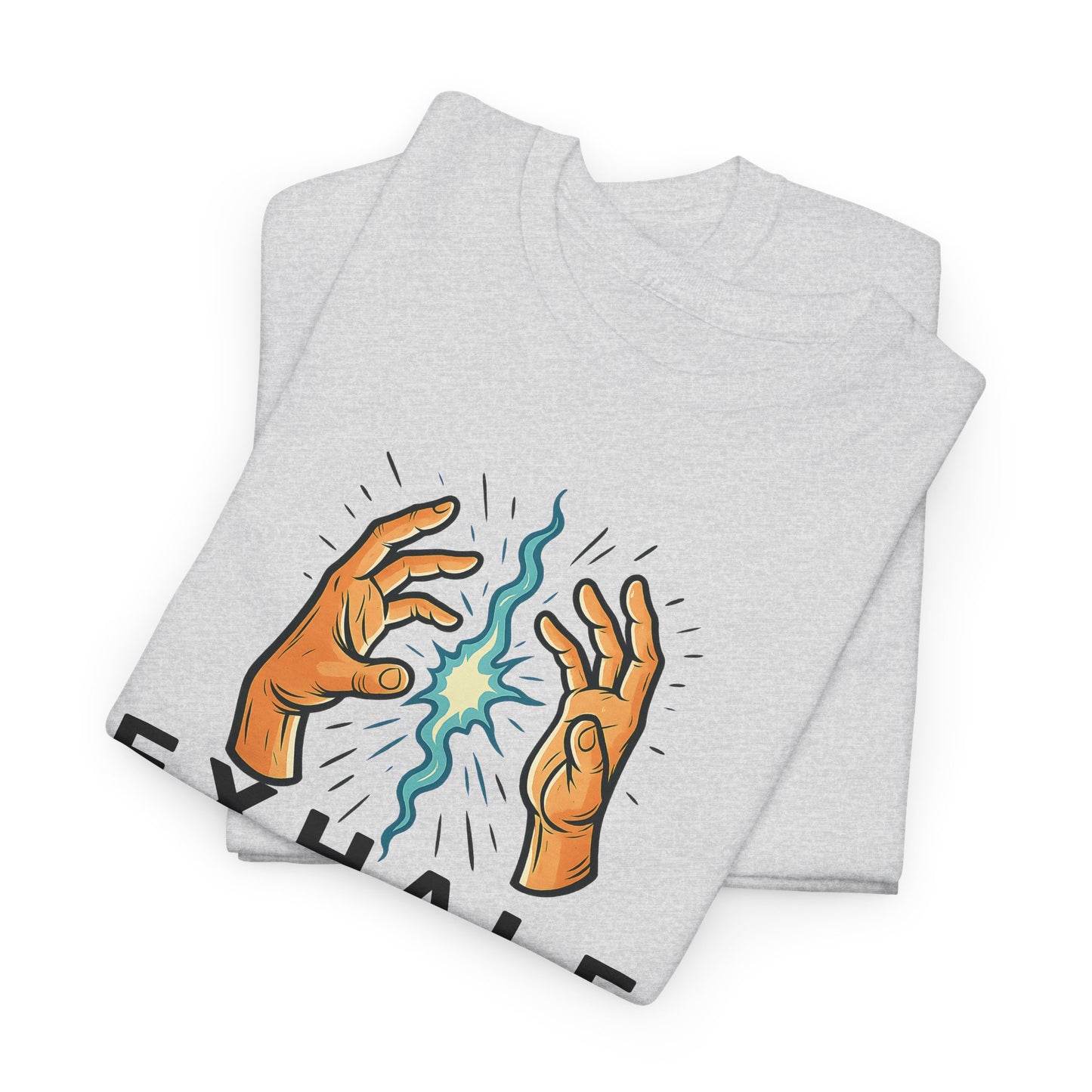 EXHALE T-Shirt (Brustprint) – Unisex Heavy Cotton Tee | Nachhaltige Streetwear mit Statement-Design