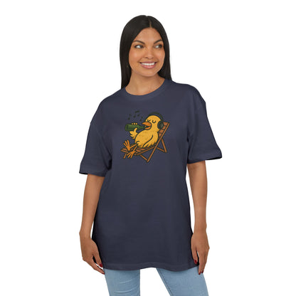 Chillente T-Shirt (Brustprint) – Lustiges Bier & Musik Motiv im Sommer-Look | Unisex Funshirt für Festival, Strand & Feierlaune