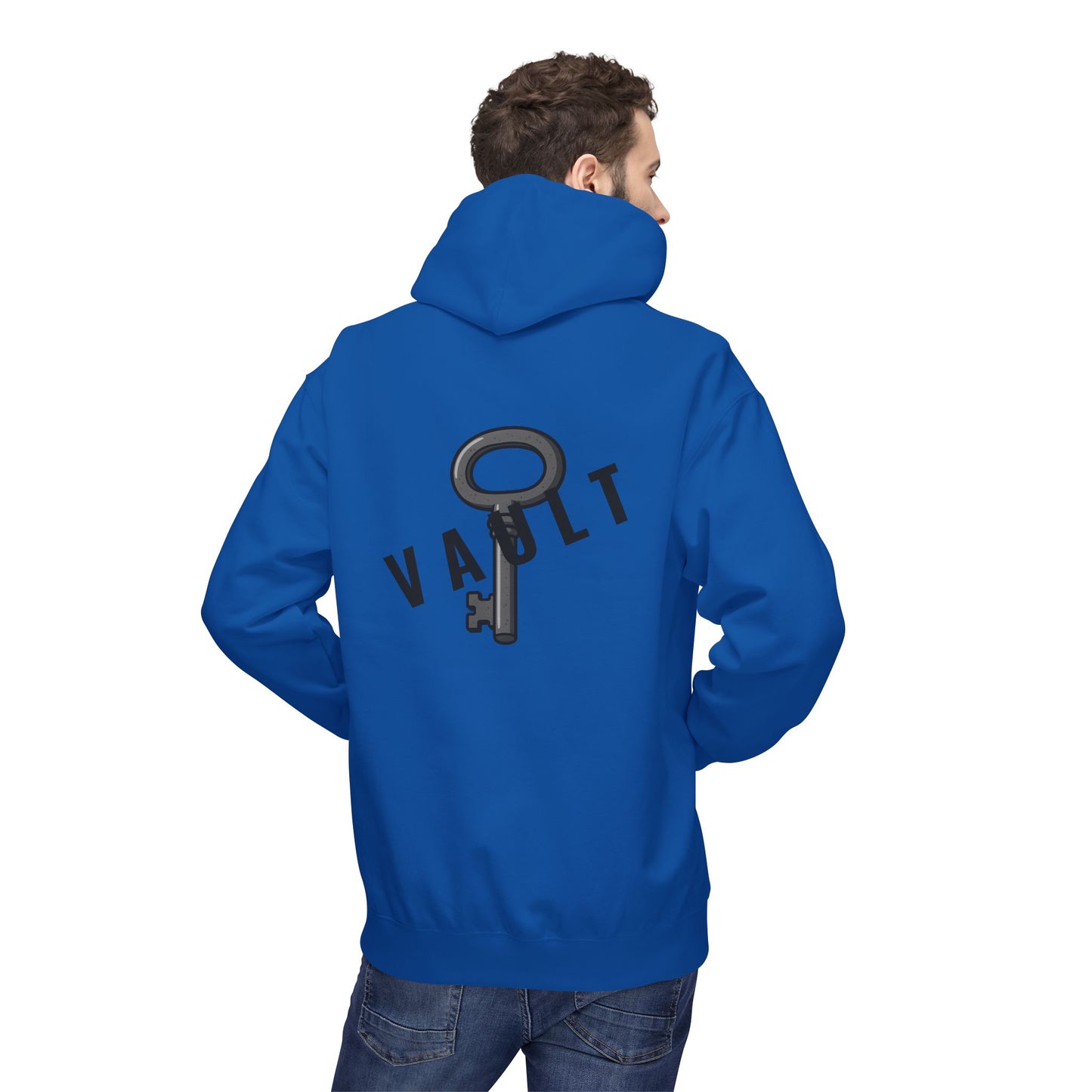 VAULT Hoodie mit Schlüssel-Design (Rückenprint) – Unisex Midweight Fleece | Nachhaltige Streetwear mit Komfort & Stil