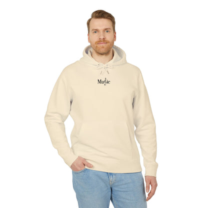 Surreal Sound Hoodie – Unisex Kapuzenpullover mit Lautsprecher-Auge Motiv im Black & White Kunststil