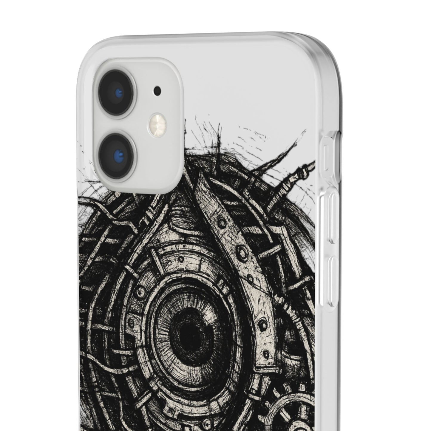 Biomechanisches Auge Handyhülle – Futuristisches Cyberpunk Design mit Zahnrädern & Kabeln | Schutzhülle für iPhone & Android