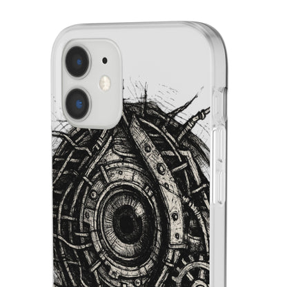 Biomechanisches Auge Handyhülle – Futuristisches Cyberpunk Design mit Zahnrädern & Kabeln | Schutzhülle für iPhone & Android